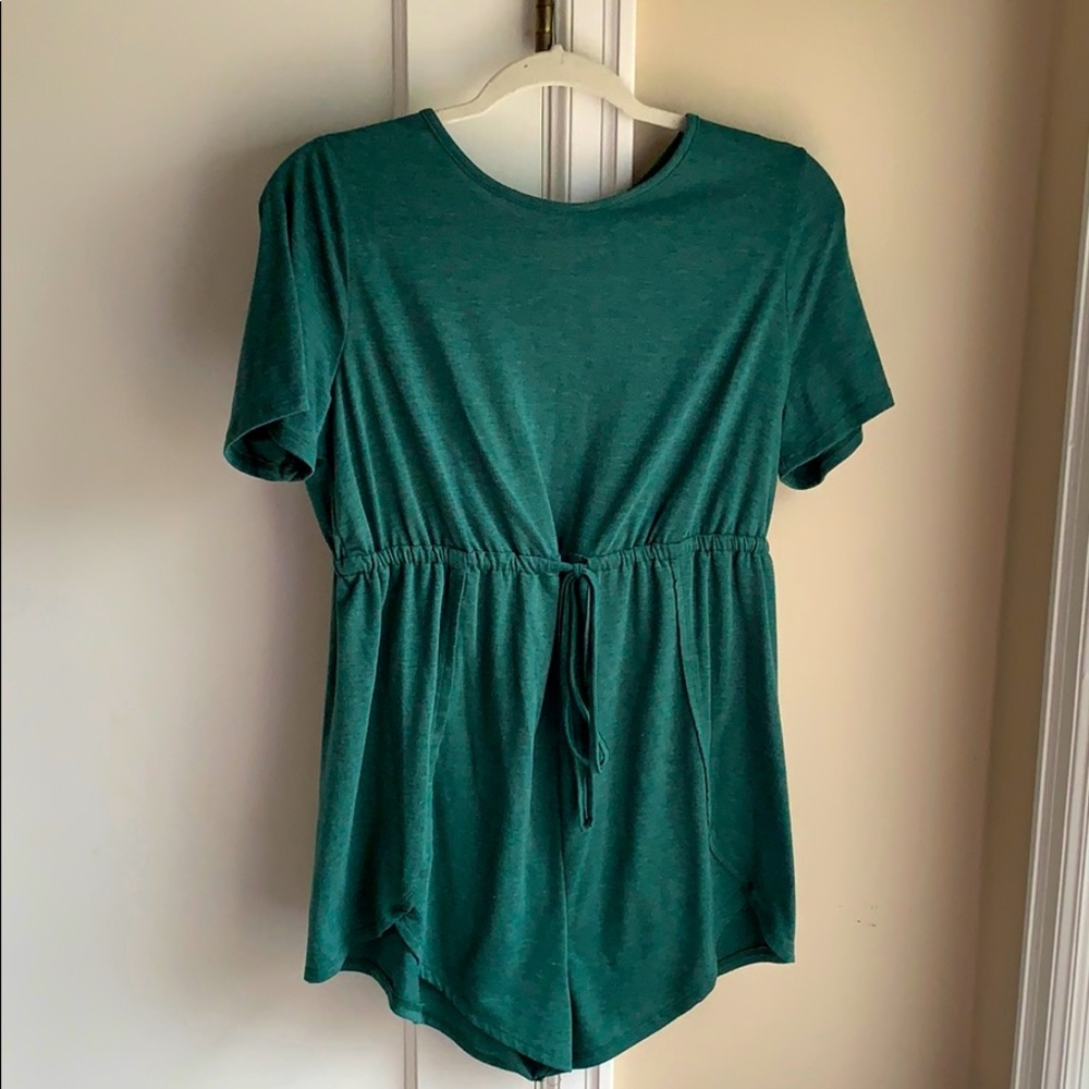 Gently used Forest green maternity Romper